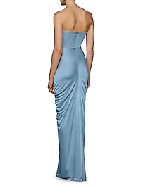 Selena Strapless Drape Column Gown