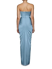 Selena Strapless Drape Column Gown