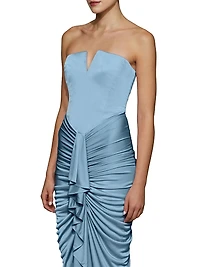 Selena Strapless Drape Column Gown