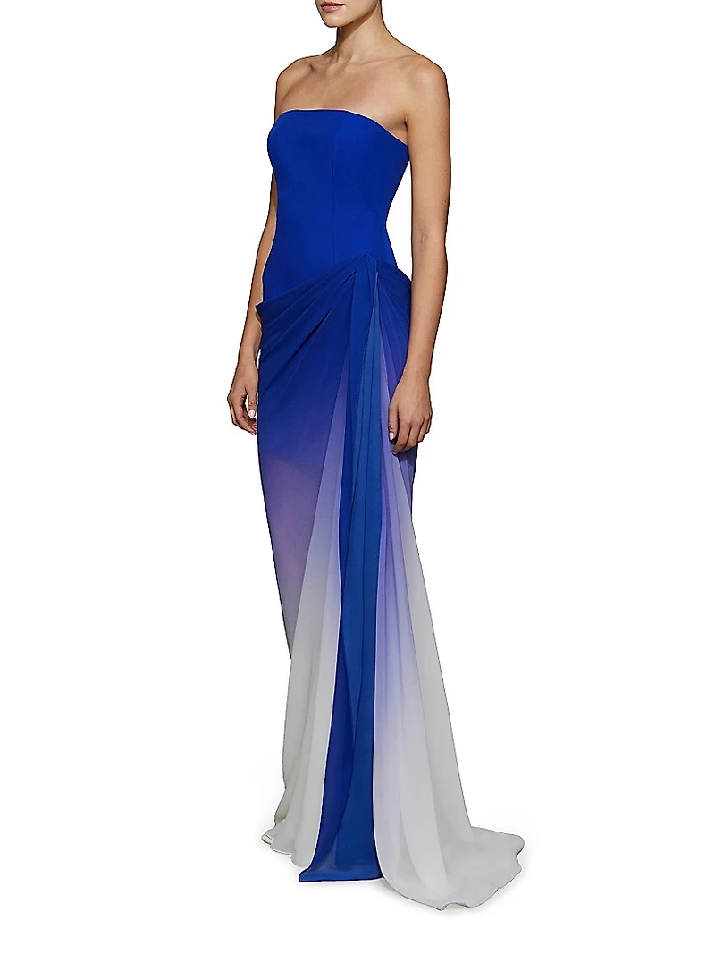 Aurora Strapless Chiffon Gown