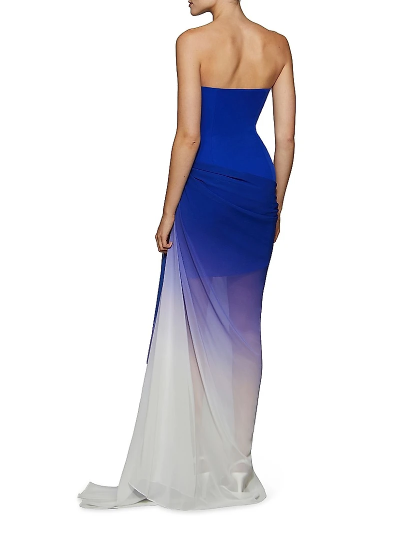 Aurora Strapless Chiffon Gown