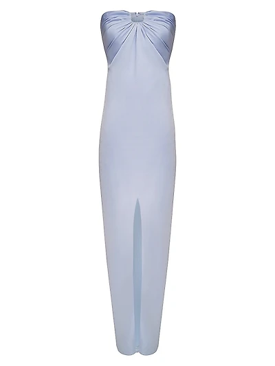 Lila Satin Strapless Gown