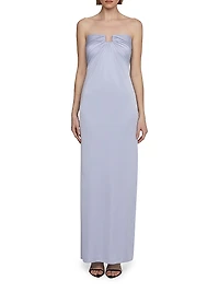 Lila Satin Strapless Gown