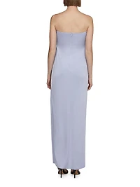 Lila Satin Strapless Gown
