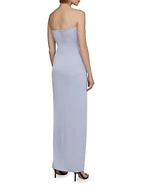Lila Satin Strapless Gown