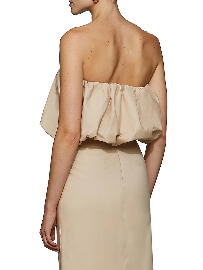 Kira Stretch-Cotton Strapless Bandeau Crop Top