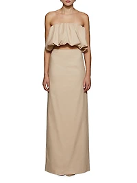 Kira Stretch-Cotton Strapless Bandeau Crop Top