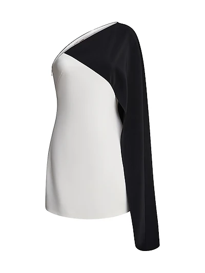 Erica One-Shoulder Colorblocked Dress