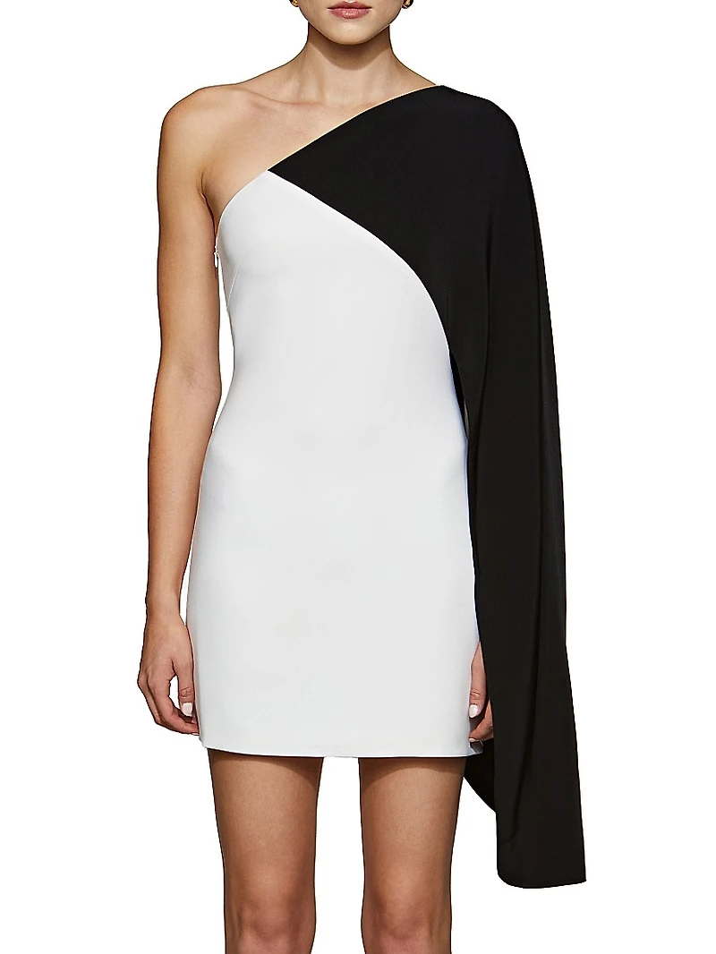 Erica One-Shoulder Colorblocked Dress