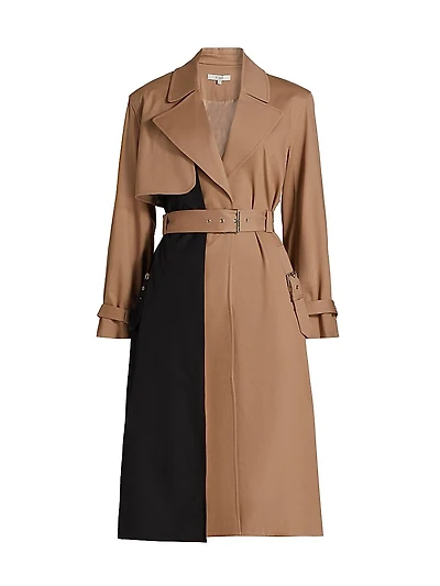 Ryder Colorblocked Cotton Trench Coat