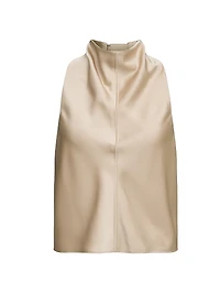 Raven Satin Cowlneck Top