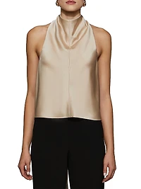 Raven Satin Cowlneck Top