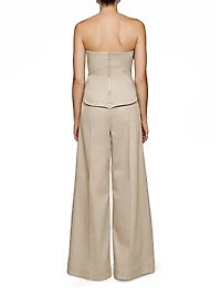 Jordan Denim Corset Wide-Leg Jumpsuit