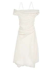 Gathered Off-the-Shoulder Cocktail Dress