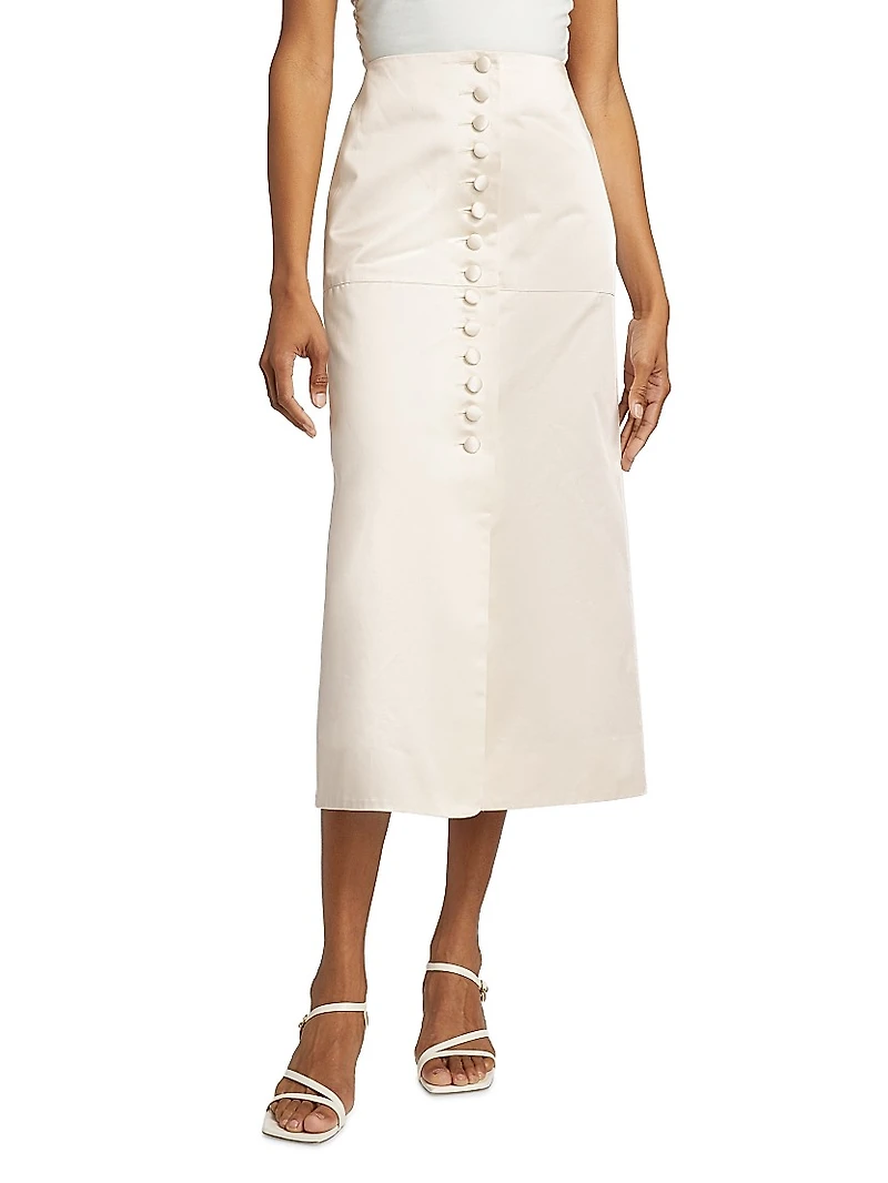 Maha Button Midi-Skirt