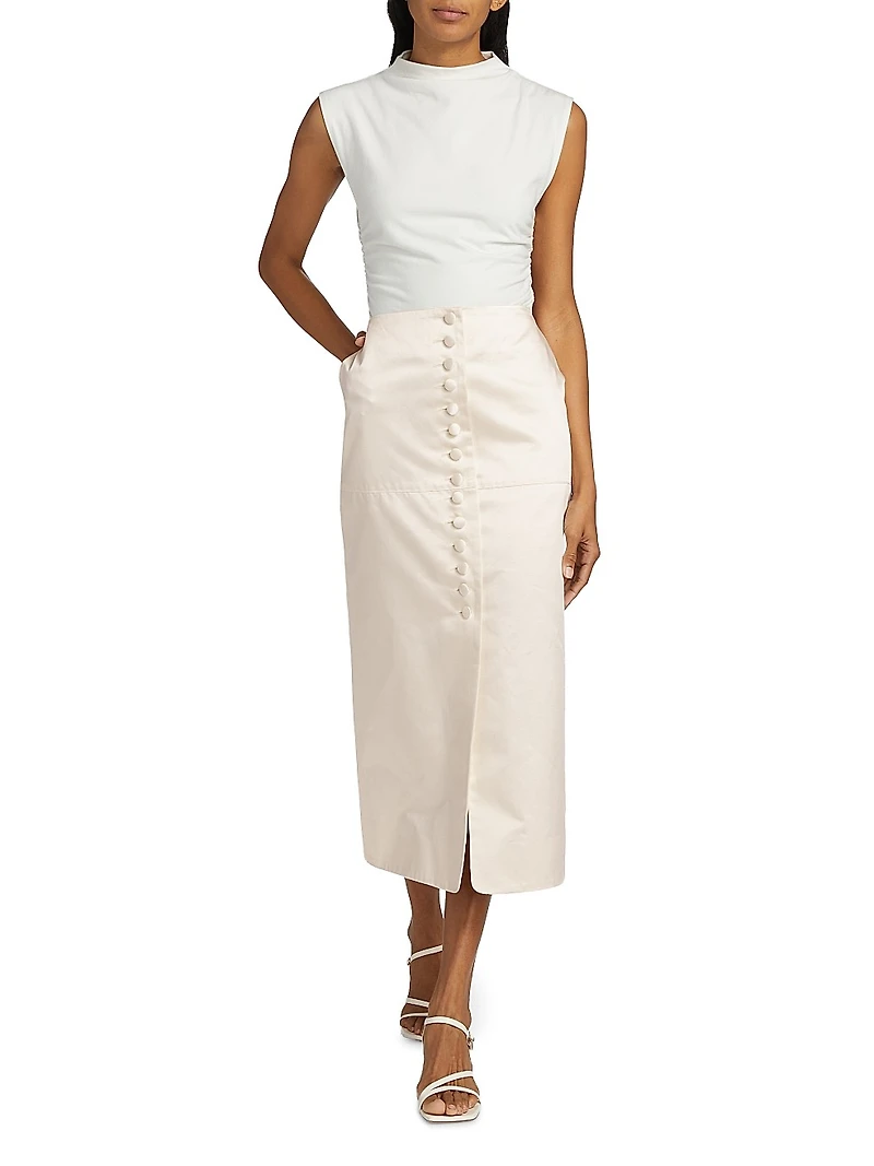 Maha Button Midi-Skirt