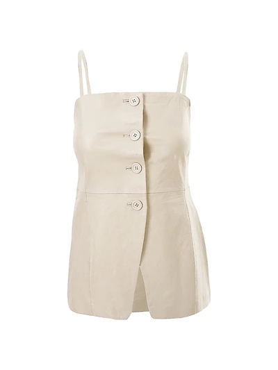 Milana Leather Bustier Top