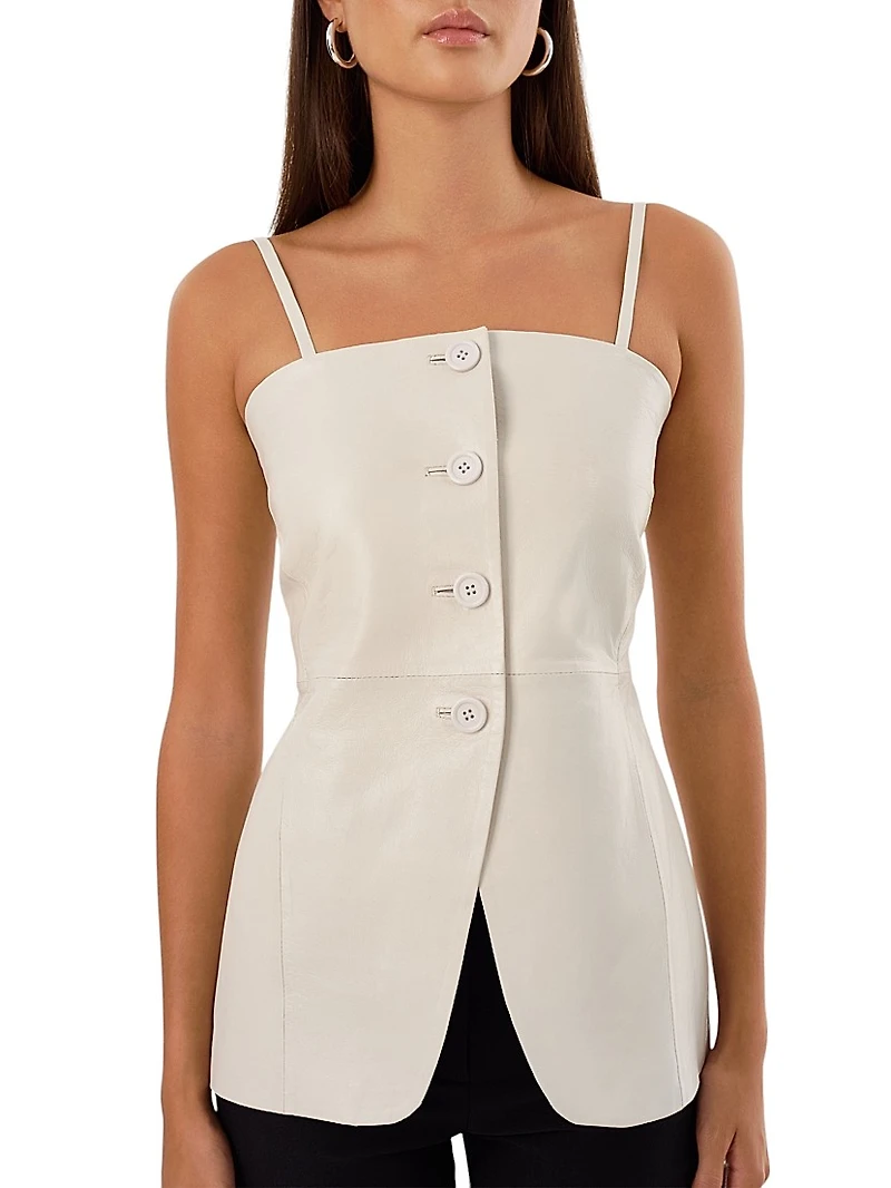 Milana Leather Bustier Top