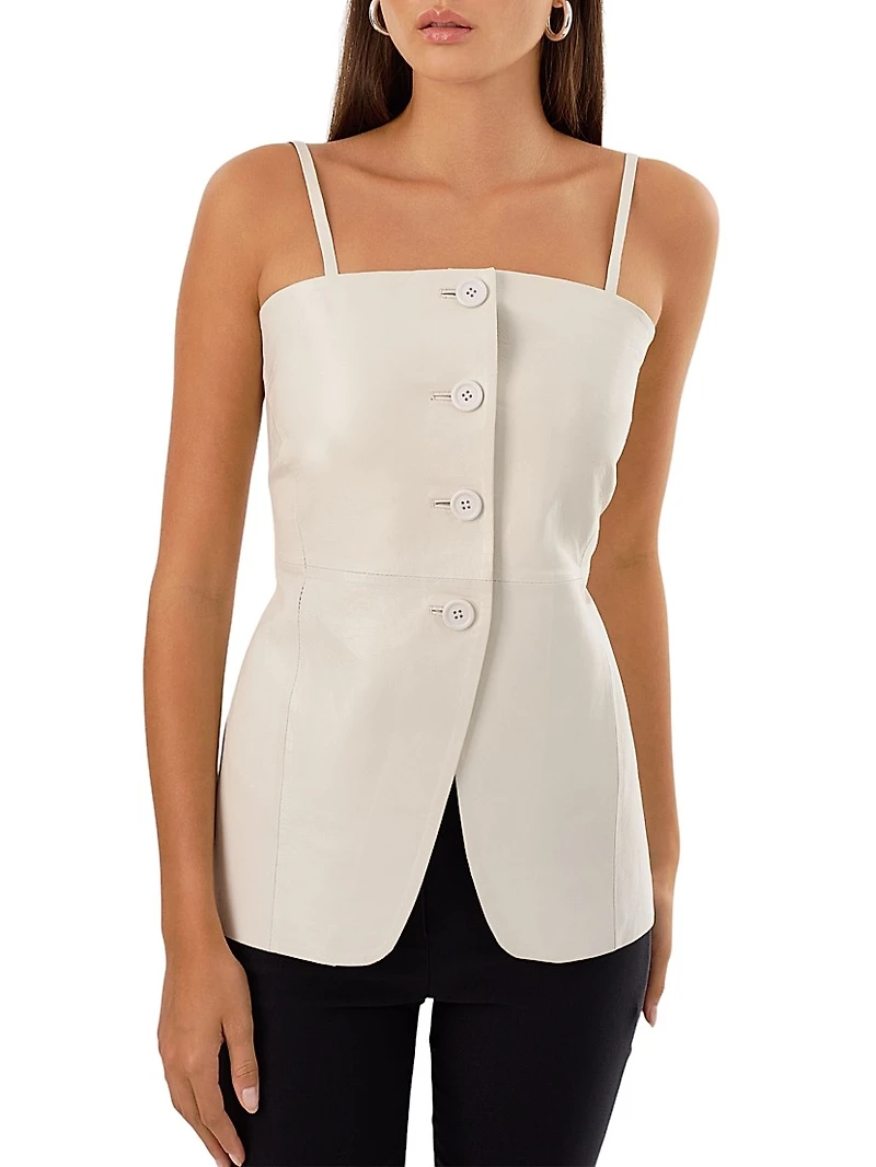 Milana Leather Bustier Top