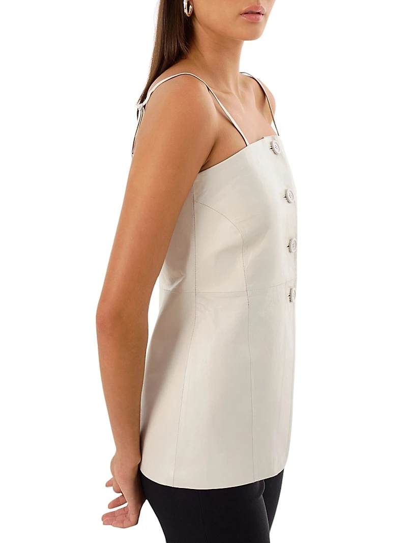 Milana Leather Bustier Top