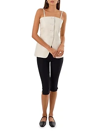 Milana Leather Bustier Top