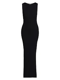 Giovanna Rib-Knit Slit Maxi Dress