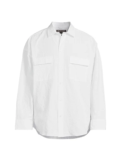 Relaxed-Fit Crinkle Long-Sleeve Shirt