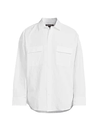 Relaxed-Fit Crinkle Long-Sleeve Shirt