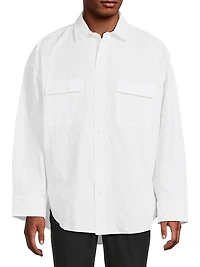 Relaxed-Fit Crinkle Long-Sleeve Shirt