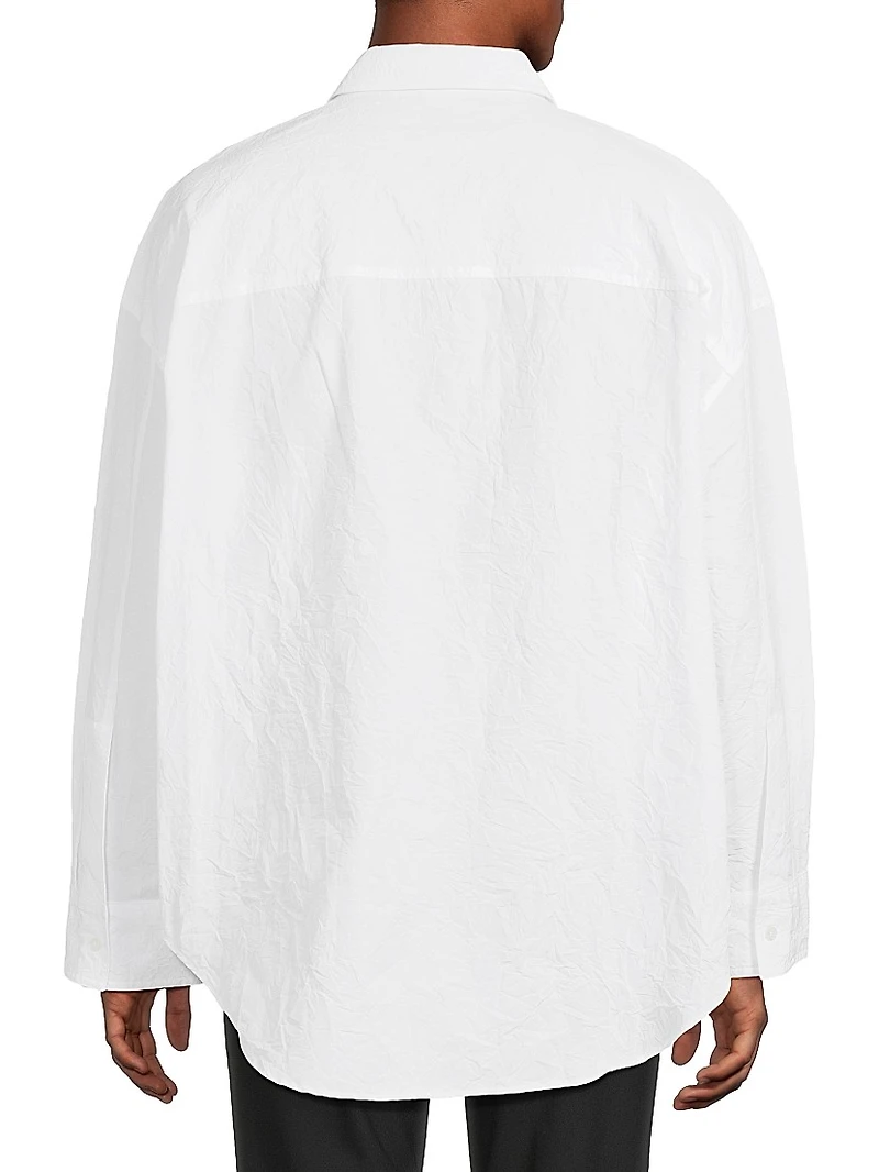 Relaxed-Fit Crinkle Long-Sleeve Shirt
