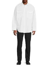 Relaxed-Fit Crinkle Long-Sleeve Shirt