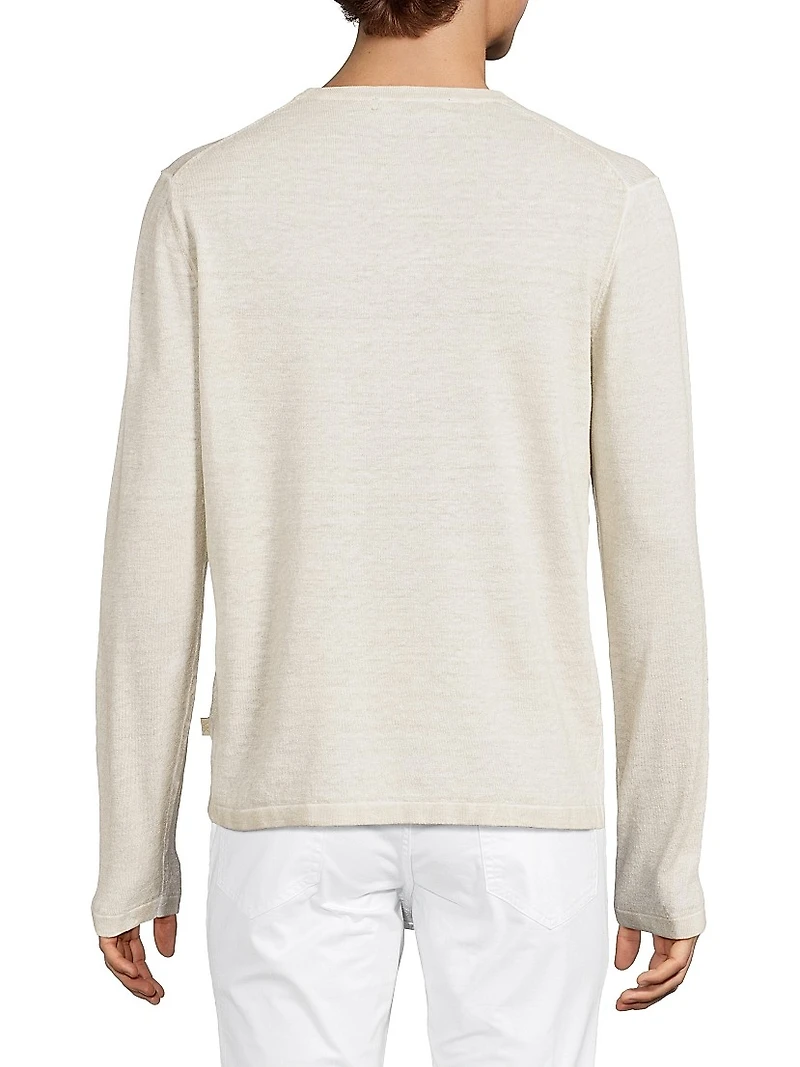 Cold-Dye Linen-Cotton Sweater