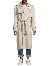 Crinkle Cotton Oversized Trench Coat