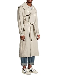 Crinkle Cotton Oversized Trench Coat