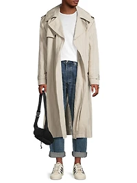Crinkle Cotton Oversized Trench Coat