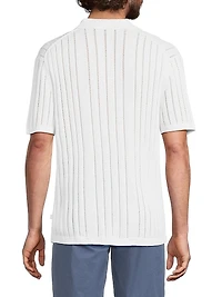 Pointelle Knit Polo Shirt