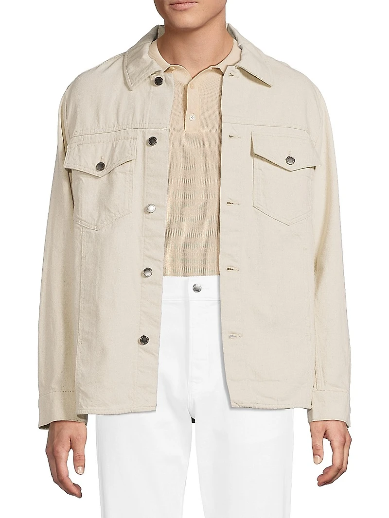 Seeded Denim Shirt Jacket