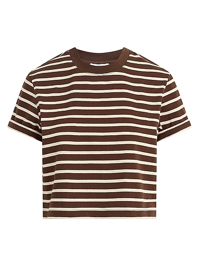 The Boxy Striped Cotton Crewneck T-Shirt