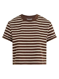 The Boxy Striped Cotton Crewneck T-Shirt