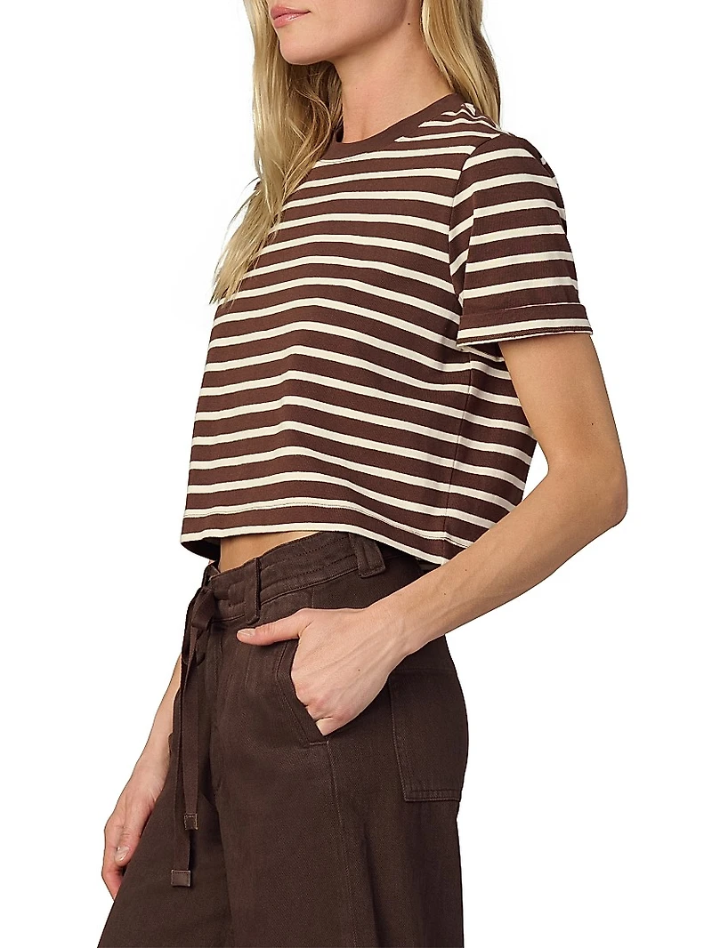The Boxy Striped Cotton Crewneck T-Shirt