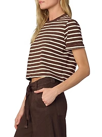 The Boxy Striped Cotton Crewneck T-Shirt