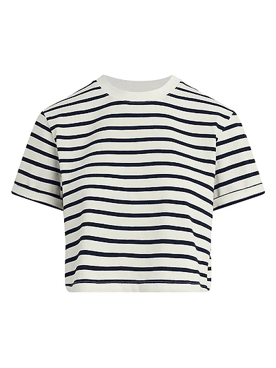 The Boxy Striped Cotton Crewneck T-Shirt