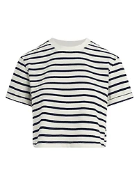The Boxy Striped Cotton Crewneck T-Shirt