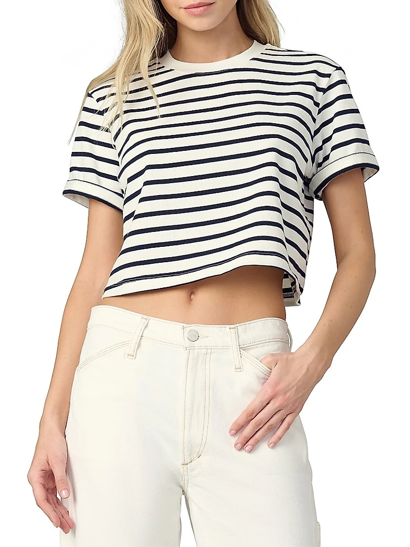 The Boxy Striped Cotton Crewneck T-Shirt