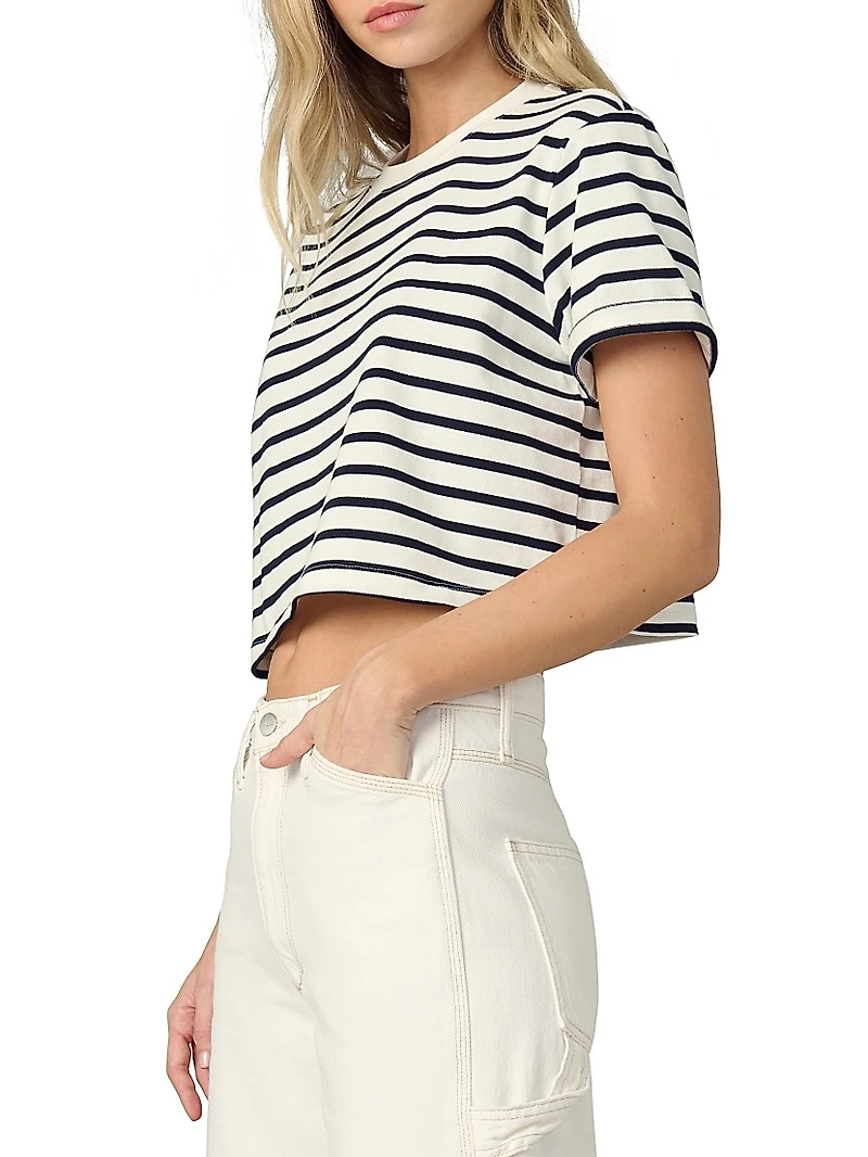 The Boxy Striped Cotton Crewneck T-Shirt