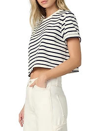 The Boxy Striped Cotton Crewneck T-Shirt