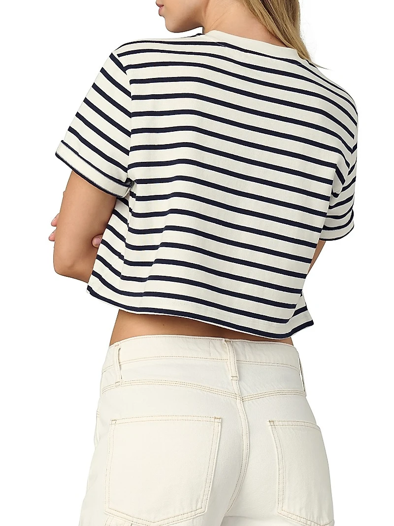 The Boxy Striped Cotton Crewneck T-Shirt