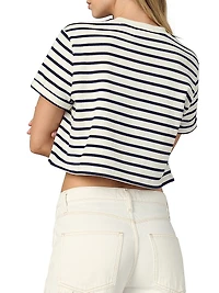 The Boxy Striped Cotton Crewneck T-Shirt