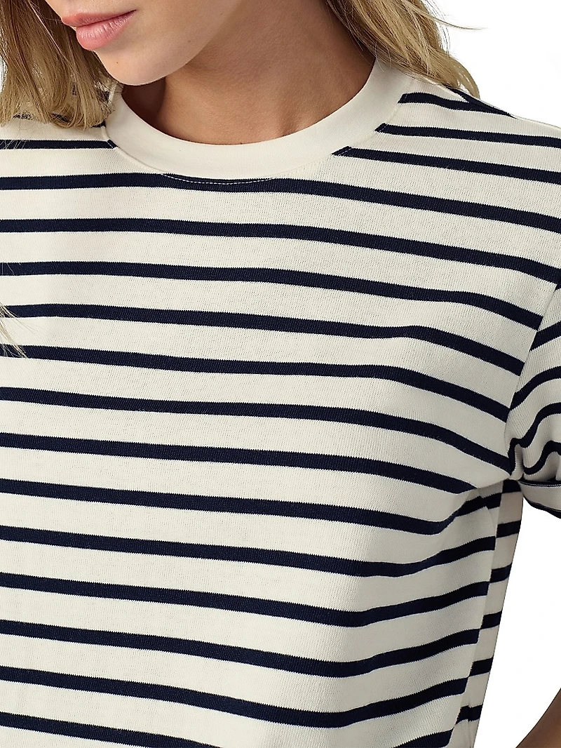 The Boxy Striped Cotton Crewneck T-Shirt