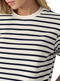 The Boxy Striped Cotton Crewneck T-Shirt